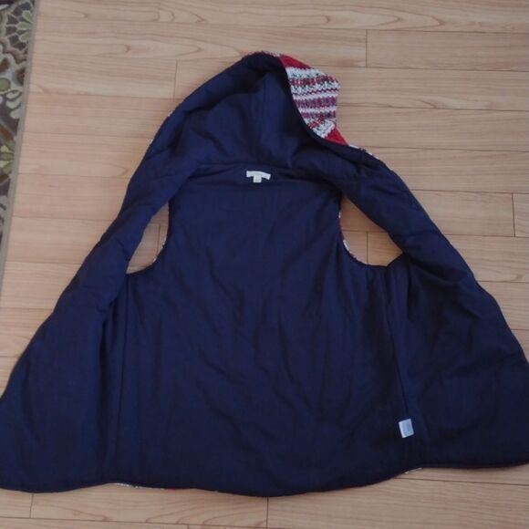 Oddi Blue Hooded Puffer Vest with Knit Back and Hood Size Small - Picture 10 of 14